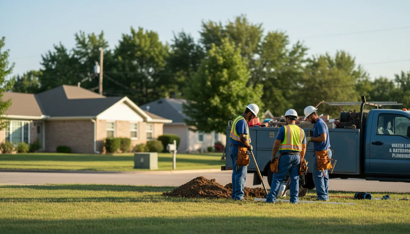 Residential water line and bathroom plumbing service in Overgaard, AZ